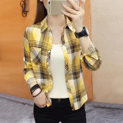 Damen Hemd Revers Langarm Einreiher Hemd Tops Aufgesetzte Taschen Kariert Print Casual Style Hemd Mantel