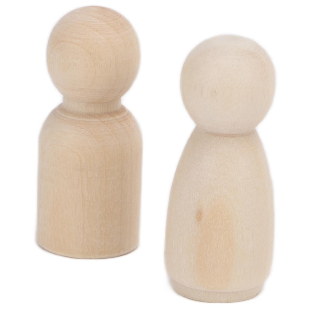 20pcs Wooden Peg Dolls Uned Angel Shape Toddler Wood Doll Bodies for Children   Craft Toys Gifts Graffiti