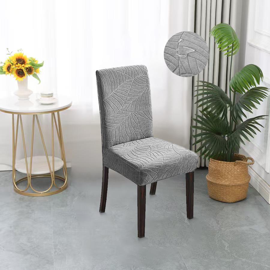Waterproof Leaf Jacquard Stretch Chair Cover - European & American Style