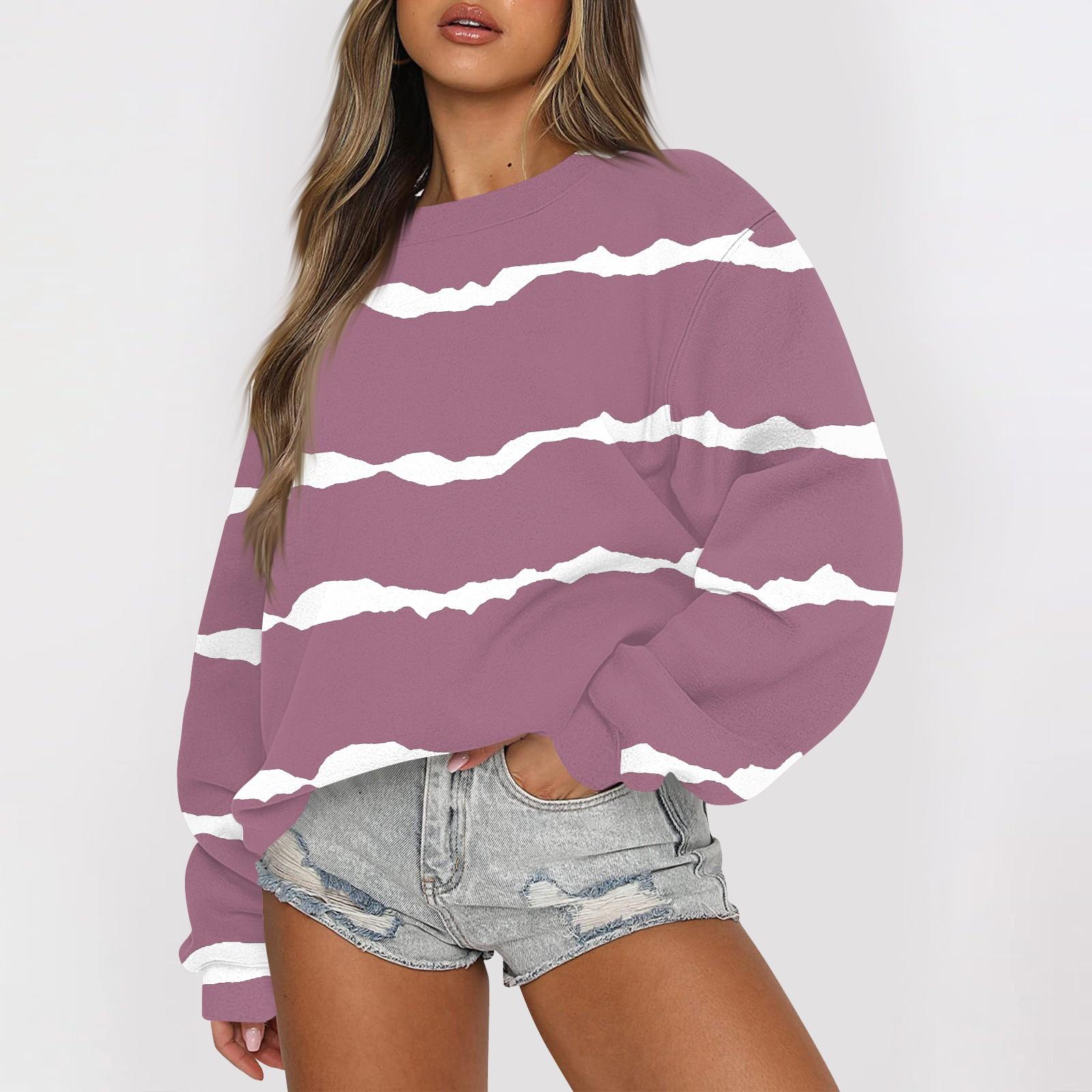 

Женские осенне-зимние топы, женская толстовка с длинными рукавами, повседневные флисовые топы с круглым вырезом, свободный крой, половер XXXL розовый