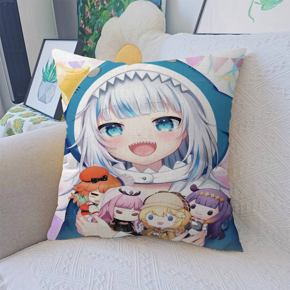 Gawr Gura Kawaii Cushion Cover Pillow Cover Decor Pillowcase Printed Cushion Case for Couch