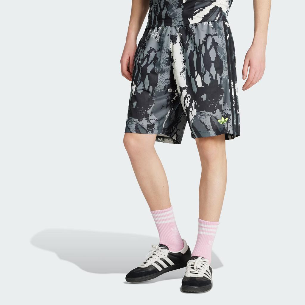 Adidas Originals Archive SS25 AOP Comfortable Striped Fashion Sports Shorts Men Shorts Gray Black White KD4801