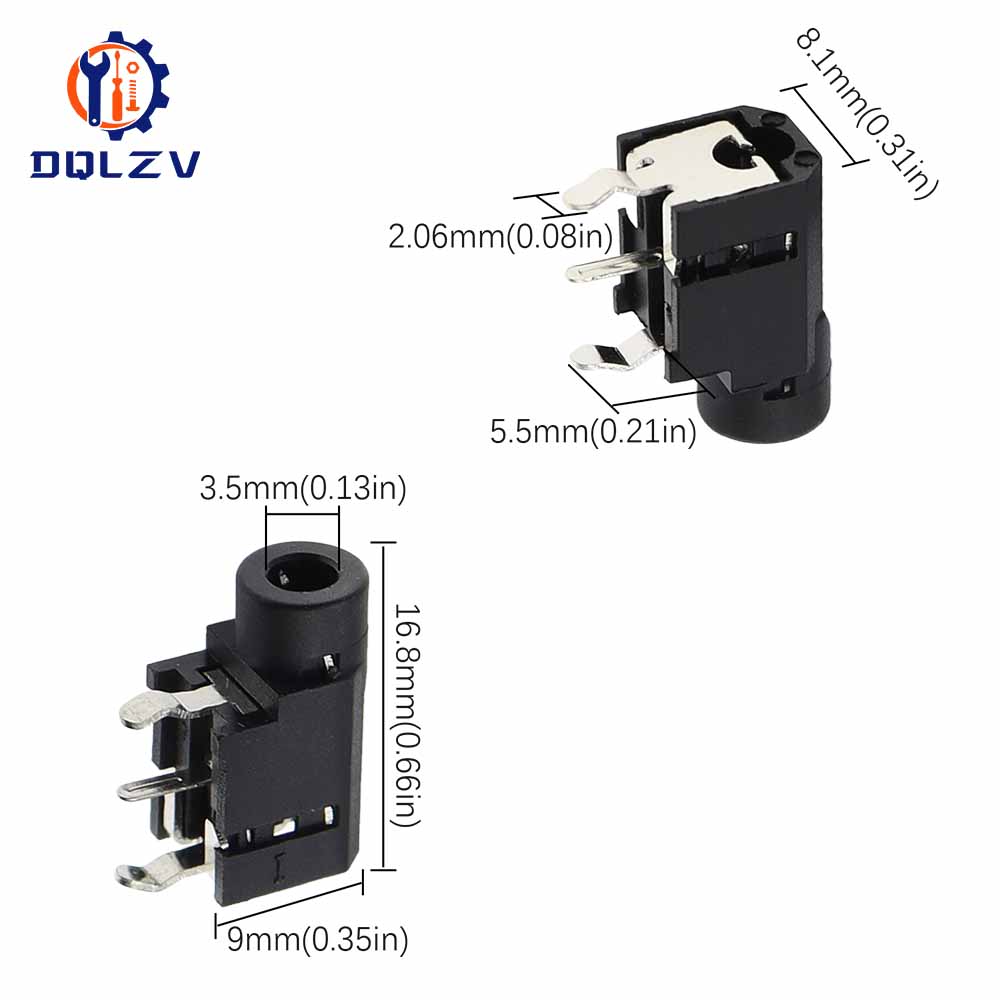 PJ-314 Mono-Dual Channel 3.5mm Headphone Socket 3.5 Audio Socket Headphone Holder Connector