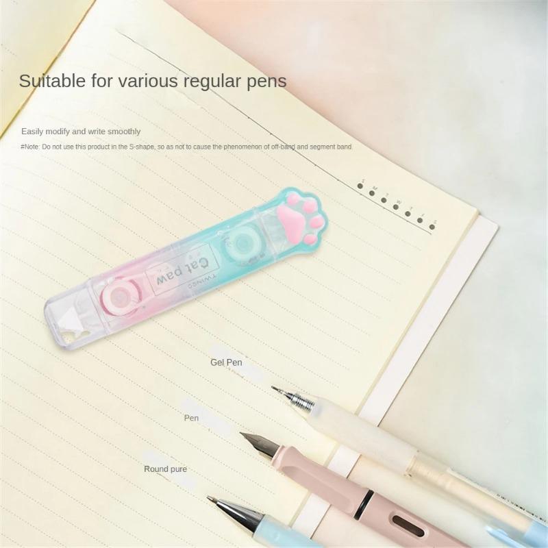 1pcs Double Ended Correction Lovely Cute Cat Design Dual Function Easy To Use Convenient Correction Portable Stationery