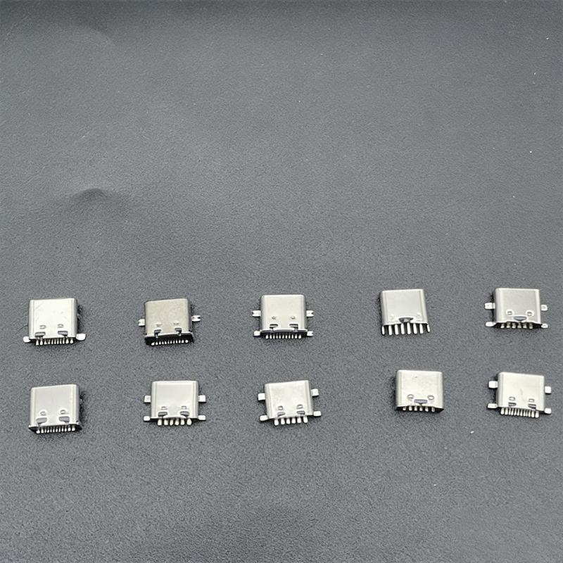 100Pcs/Box 16 Pin Usb-C Female Jack Smd Dip Pcb Soldering Diy Repair Type C Socket Adapter Type-C Usb Charging Dock Connectors