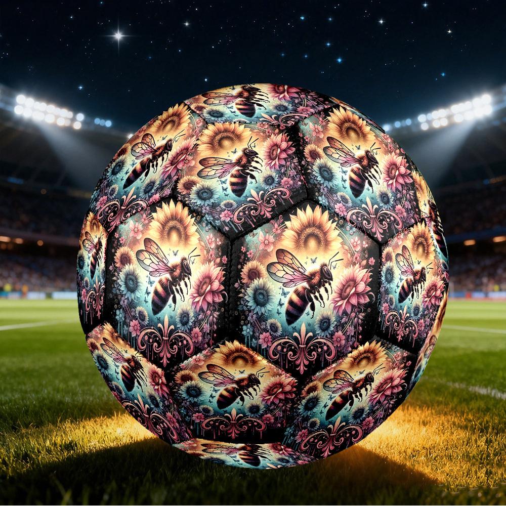 1pc Bee Sunflowers Size 5 Soccer Ball Professional Match Training Football Indoor &Outdoor Sports Ball Training Ball Lightweight Durable y22