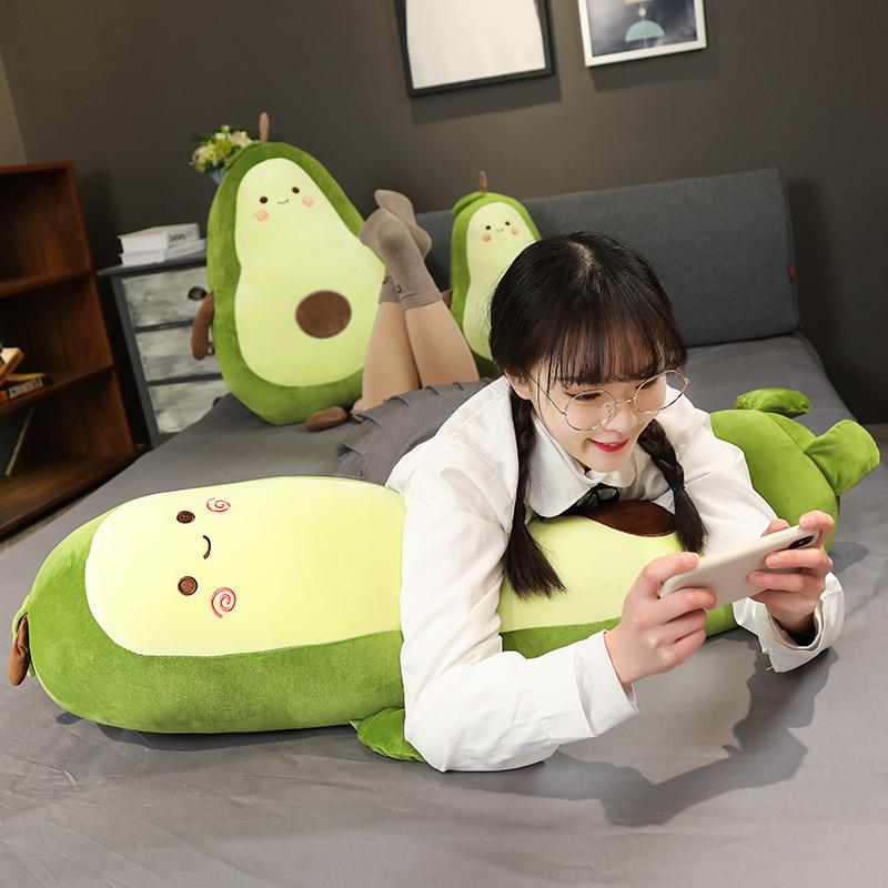 53~115cm NEW Happy Squishy Stuffed Avocado Doll Soft Green Fruit Plant Plush Toy Boys Girls Snuggle Buddy Xmas Gift