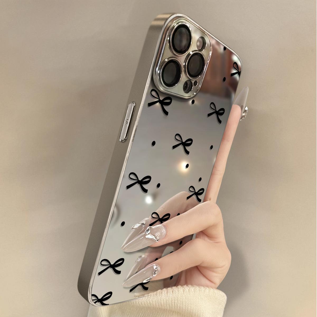 

Simple anti-fingerprint bow is suitable for Apple 16promax mobile phone case iPhone mirror creative apple 16promax