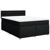 VidaXL Slat Bed Base with Mattress Black 140x200 Cm Fabric 3286719