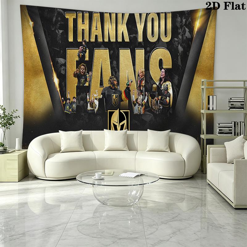 Vegas Golden Knights Wall Tapestry Aesthetic Wall Hanging Printed Fabric Blanket Decorative Tapestries for Bedroom Living Room Home Decor