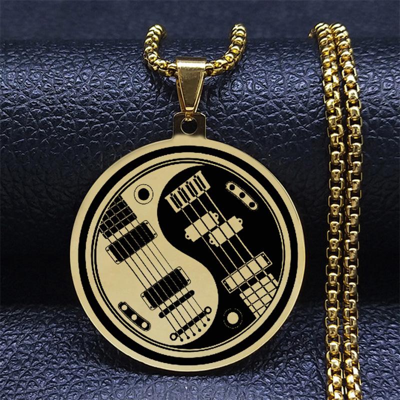 

Инь Ян Луна и Солнце кулон ожерелье для женщин и мужчин из нержавеющей стали золотого цвета ожерелья Тайцзи амулет ювелирные изделия