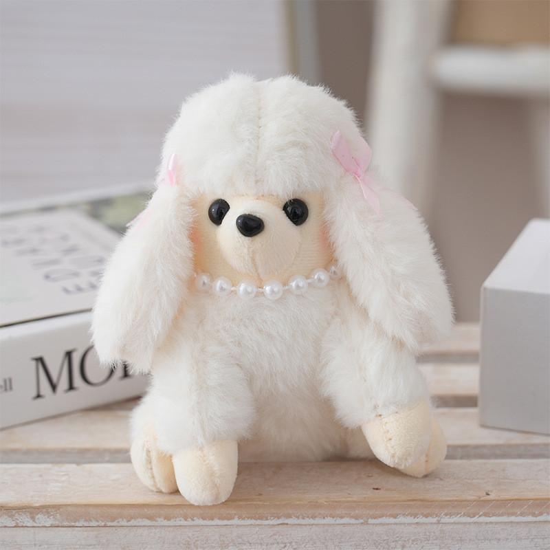 Cute Poodle Plushie Keychain Realistic Animal Shape Gift Backpack Decoration