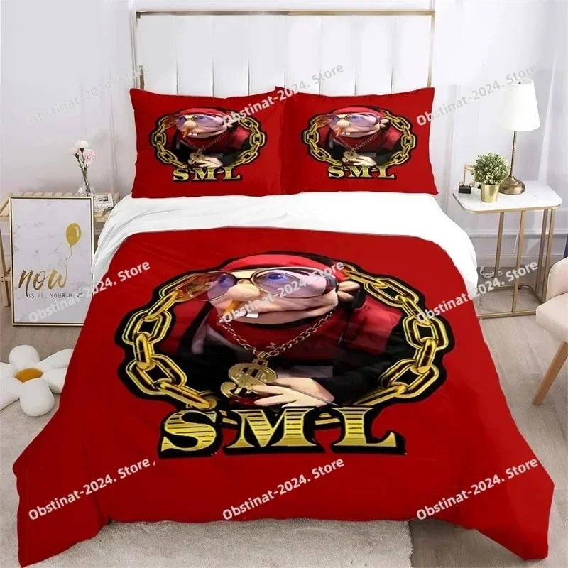 3D Print Cartoon SML Jeffy Bedding SetDuvet Cover Comforter Bed Set Quilt Cover PillowcaseKing Queen Twin Size Boys Girl Adult