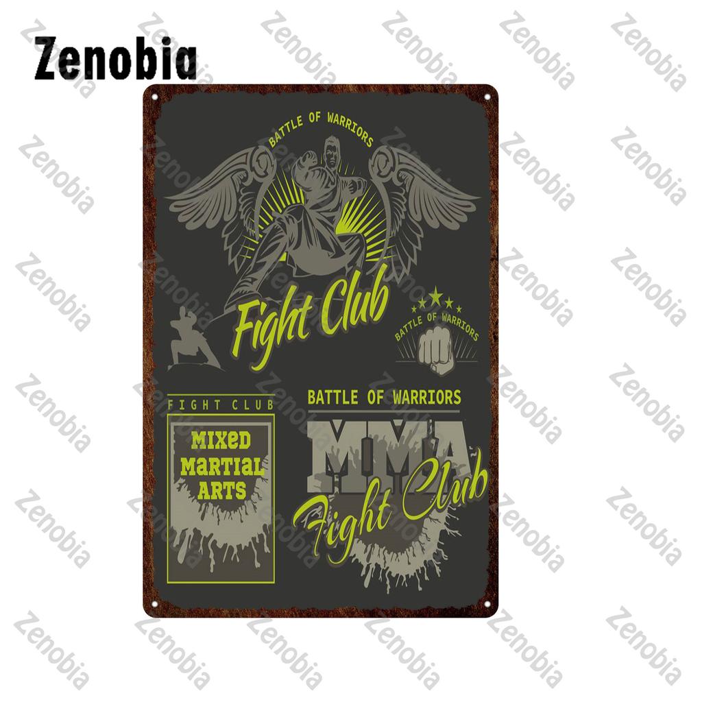 Metal Sign Mma Mixed Martial Arts Fight Club Metal Poster Tin Signs Vintage Plaque Decorative Plate Boxing Ring Club Gym Decor