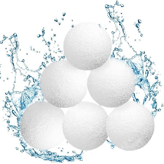 Scum Balls for Spas Hot Tub, 6 Pack Reusable Hot Tub Scum Absorber, Pool Filter Balls Surface Oil Absorbing Removes Scum Oils, Washable Floating