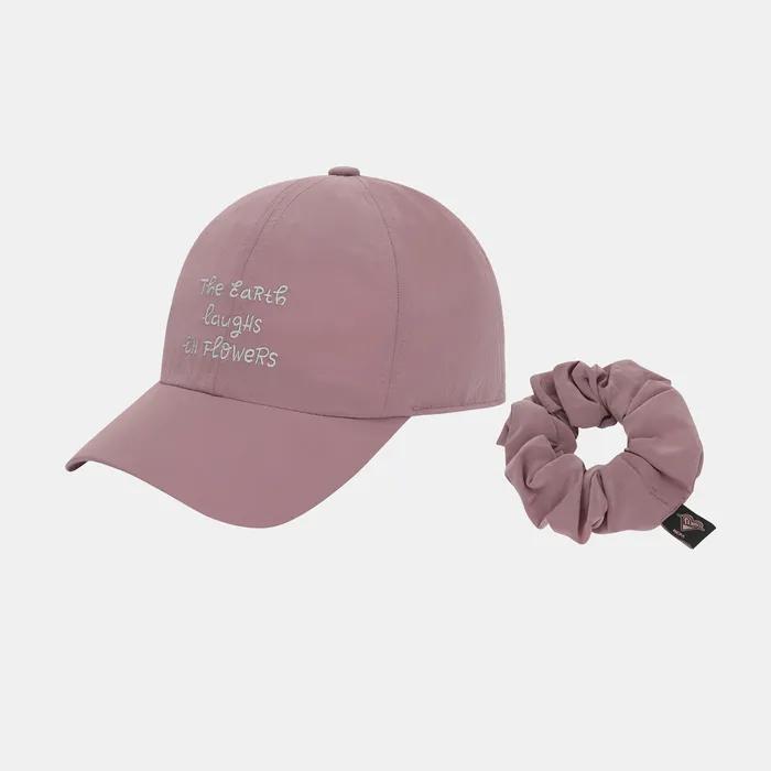 7M27429 Women's More Woven Ball Cap (+Scrunchie)_DARK PINK