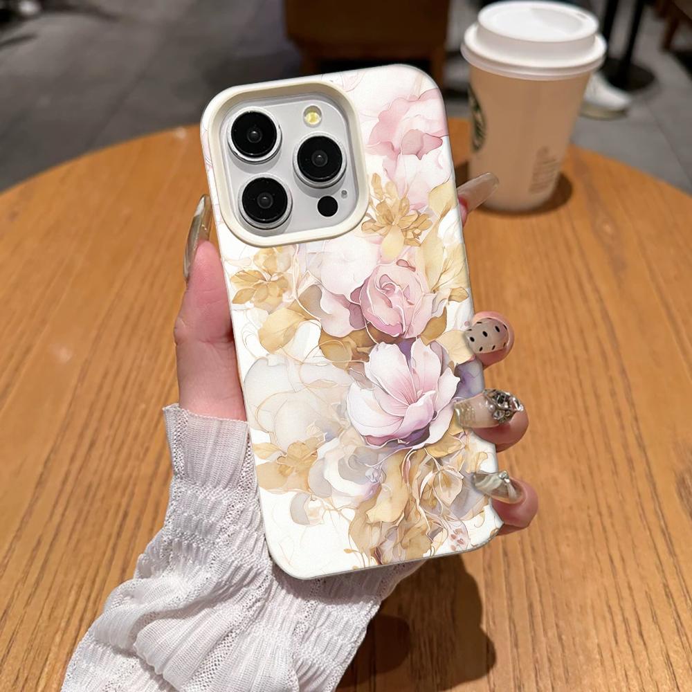

European Flower Pattern Phone Case For Iphone 17 16 Plus 13 Pro Max 11 15 12 14 17E 16E Transparent Full Camera Protection Cover iphone 11 Pro белый