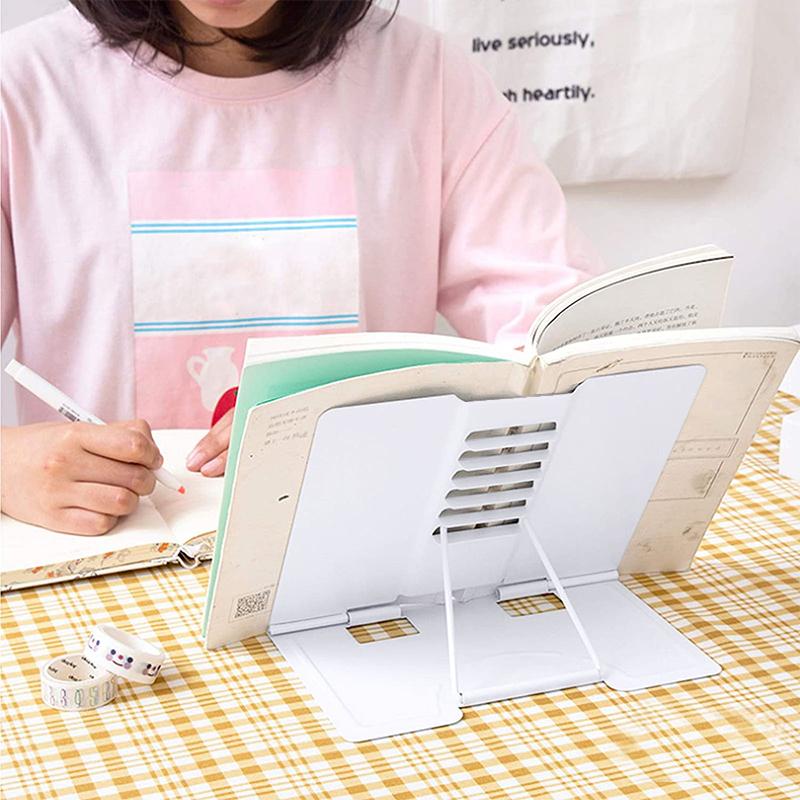 Multi-angle Metal Desk Book Reading Stand Adjustable Foldable Holder Lightweight Portable for Travel Study Student Support Rack
