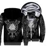 Men's Viking Tattoo 3d Print Zipper Hooded Fleece Double Layer Sweatshirt