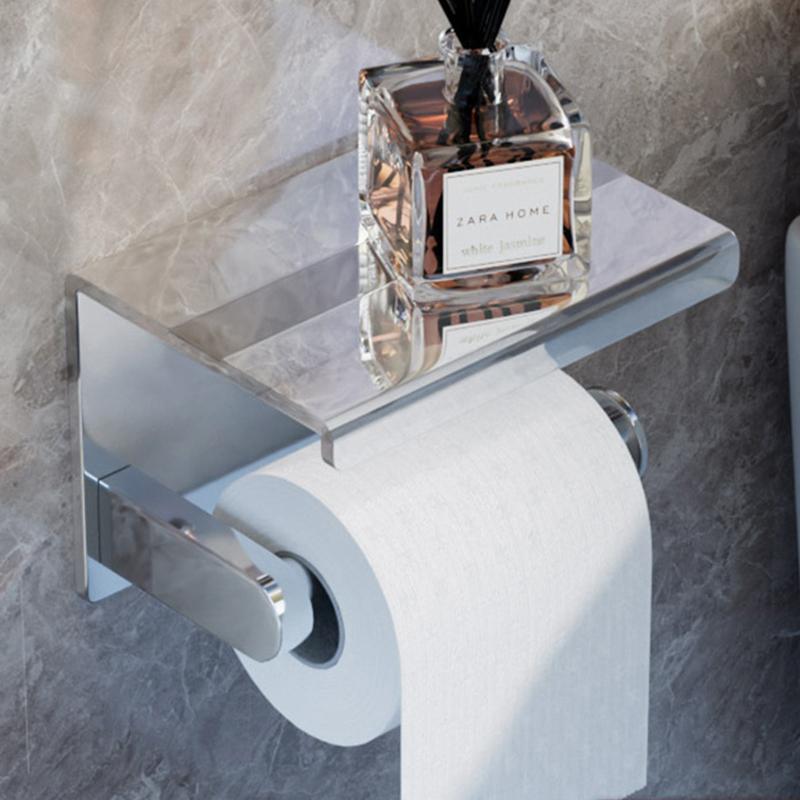 Gold Bathroom Paper Towel Rack Aluminum Wall Toilet Paper Roll Holder Black/Chrome Toilet Paper Holder Mobile Phone Holder