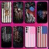 America USA Flag Phone Case For Samsung S25,S24,S21,S22,S23,S30,Ultra,S20,Plus,Fe,Lite,Note,10,9,5G Black Cover