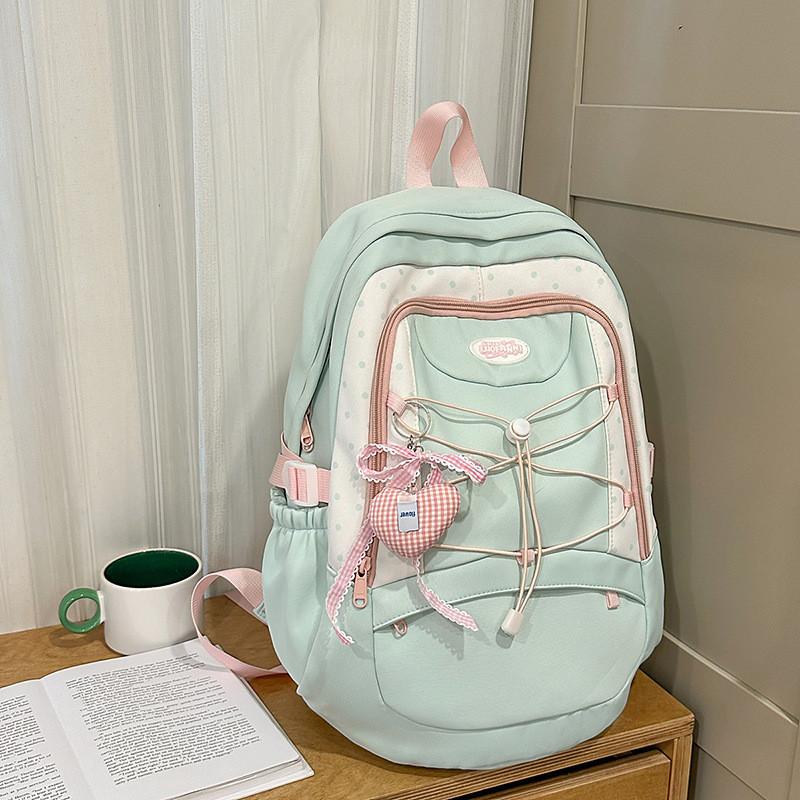 Teenagers Nylon Student Backpack With Waterresistant Features For Girl Use Daily