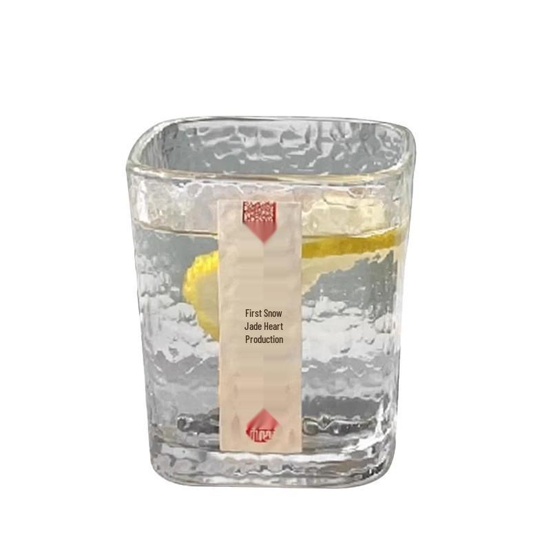 New Arrival: First Snow Hammered Glass Cup for Water or Breakfast Milk, 0.38 Capacity, Free Shipping