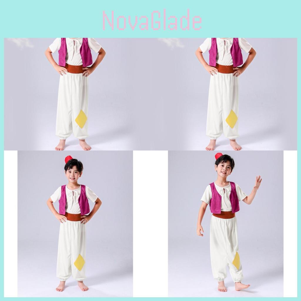 Enchanting Aladdin Cosplay Costume For Boys Soft Bamboo Fabric Ideal For Fantasy Themed Events
