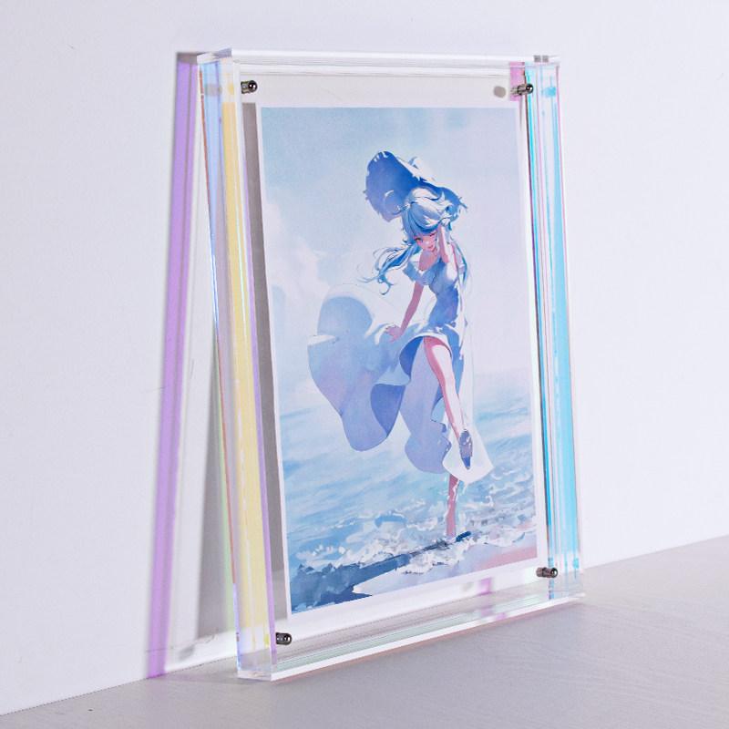 

Acrylic Floating Picture Frame Colorful Decorative Photo FrameDisplay Wall Mounted for Wall Mounting Tabletop Desk or Display fit 10x15cm photo