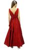 Bimba Women's Elegant Long Flared Wedding Bridesmaid Dress V-Neck Prom Maxi
