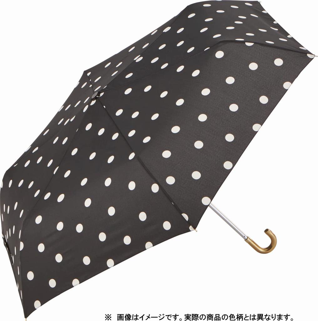 Miyajima Folding Umbrella 55cm Windproof Bone Dot Navy Hand Open UV Protection Coating [12640]