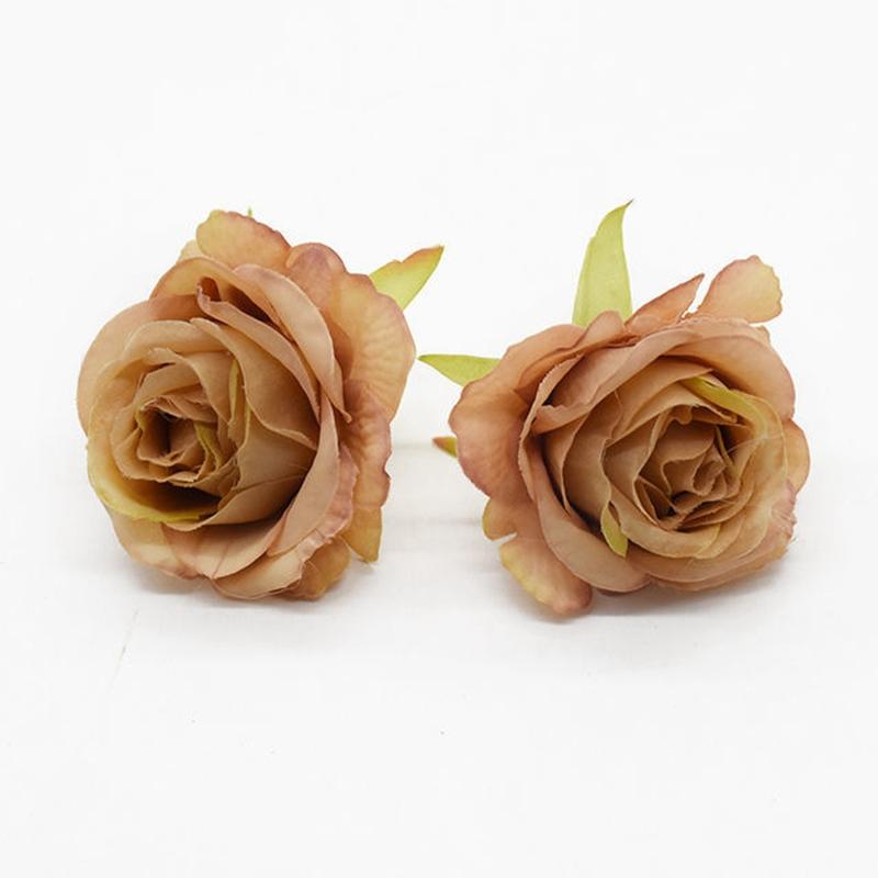 50Pcs Artificial Flowers Silk Roses Heads Home Wedding Decorations Valentine's Day Garland Palnts Wall Festival Diy Supplies Box