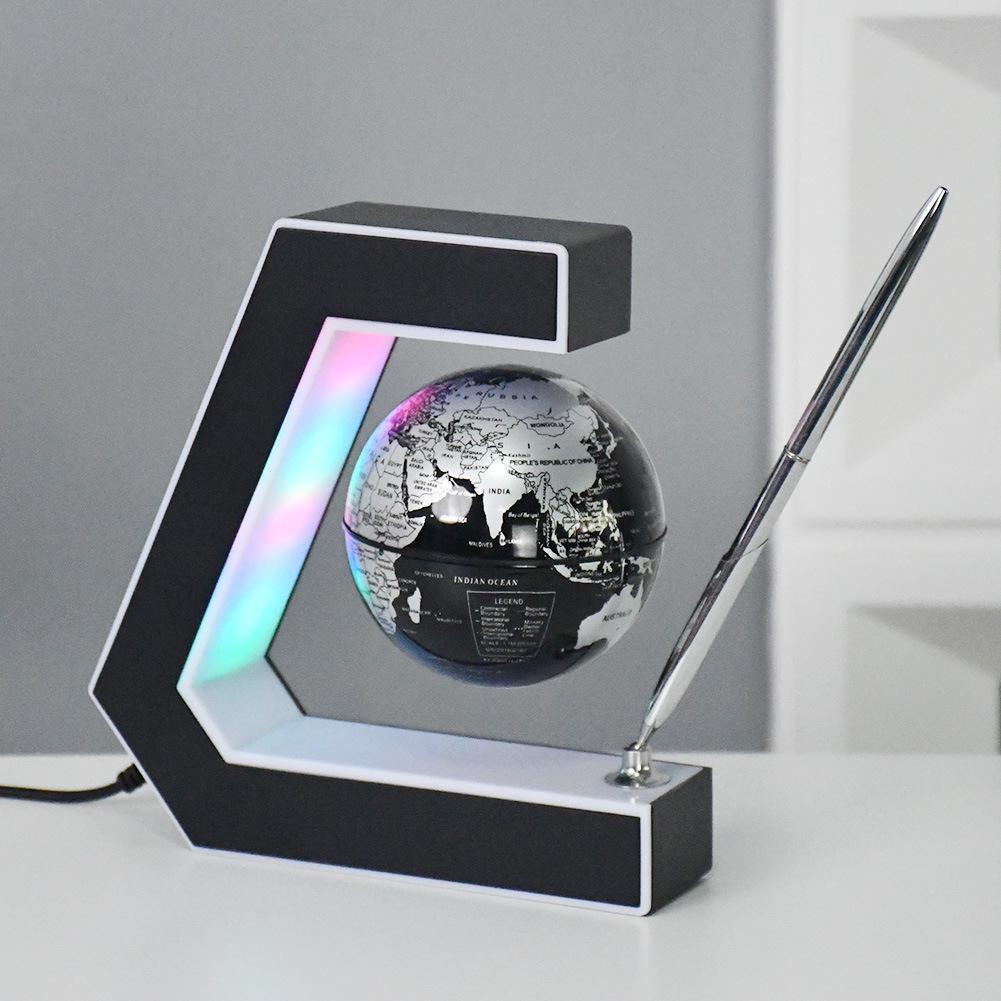 Luminous 3-Inch Magnetic Levitation Globe Ornament - Creative Tech Gift for Home or Office