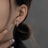 Super Sa Temperament Snake Ear Buckle Diamond-Set Personality Trendy Cool Style Girl Simple Personality Earrings