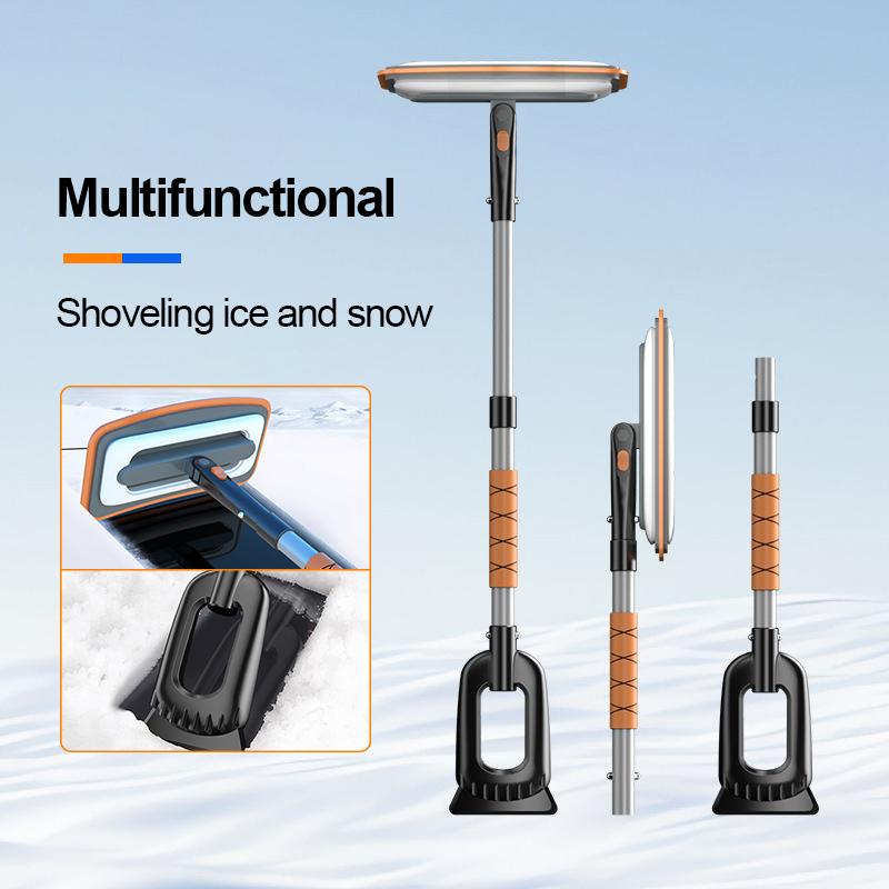 SEAMETAL 3-in-1 Retractable Snow Shovel Ice Scraper Snow Brush Snow Remover for Car SUV Windshield Frost Cleaner Winter Tool