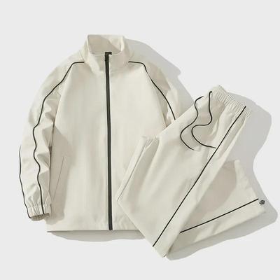 Autumn Unisex Stand Collar Windproof Jacket & Straight Casual Pants Suit