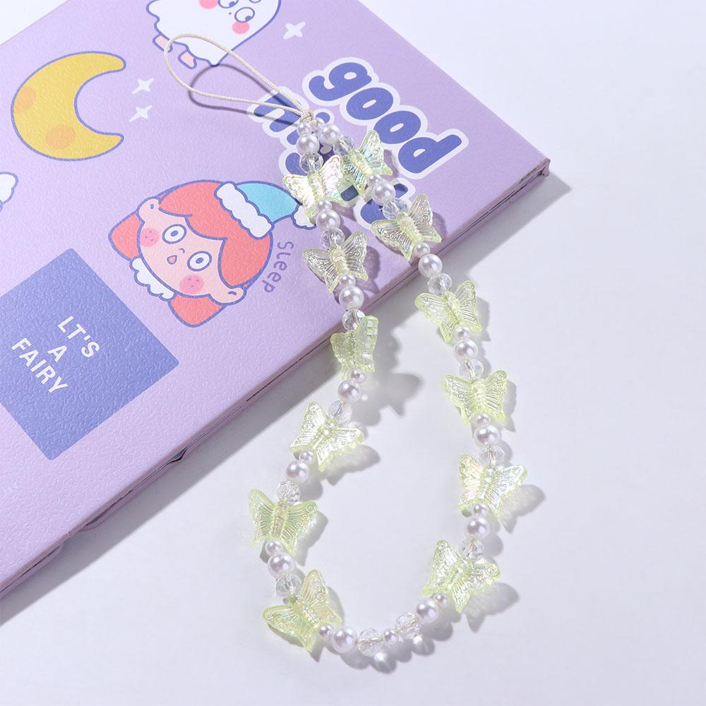Telephone Jewelry Phone Lanyard Anti-Lost Rope Mobile Strap Beaded Chain Butterfly Phone Chains