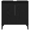 Black Oak Bathroom Sink Cabinet, Triangular Black Legs, Large Storage Space, 58x33x60 Cm Made of Particle Board.