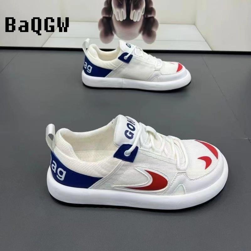 Модные дизайнерские белые кроссовки на платформе с цветными блоками для мужчин — фото 3