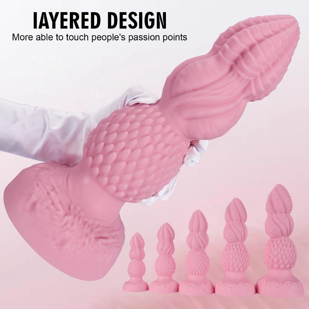 Extra Large Alien-shaped Anal Plug - Body-Safe Liquid Silicone SM Sex Toy for Men & Women, Ergonomic Posterior Pleasure Device