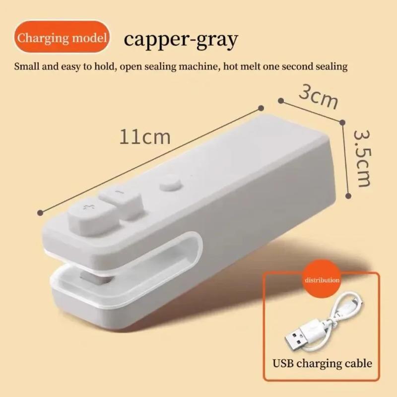 

1Pcs Hot Selling Household Mini Snack Fresh Bags Sealer Usb Rechargeable Bag Heat Sealer Portable Handheld Sealing Machine серый