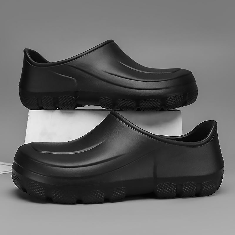 Men's Plus-size Casual Anti-slip and Oil-resistant Work Chef Shoes, Work Loafers, Rain Boots