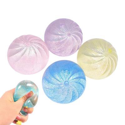 2/3/4Pcs Clear Glitter Steamed Bun Toy Stress Relief Small Dumpling Squeeze Sensory Fidget