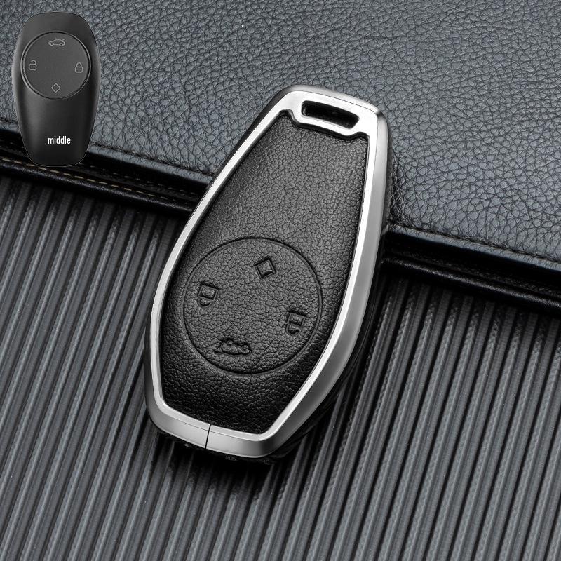Leather Alloy Full Coverage Key Shell for Leapmotor T03/C11/C01/S01