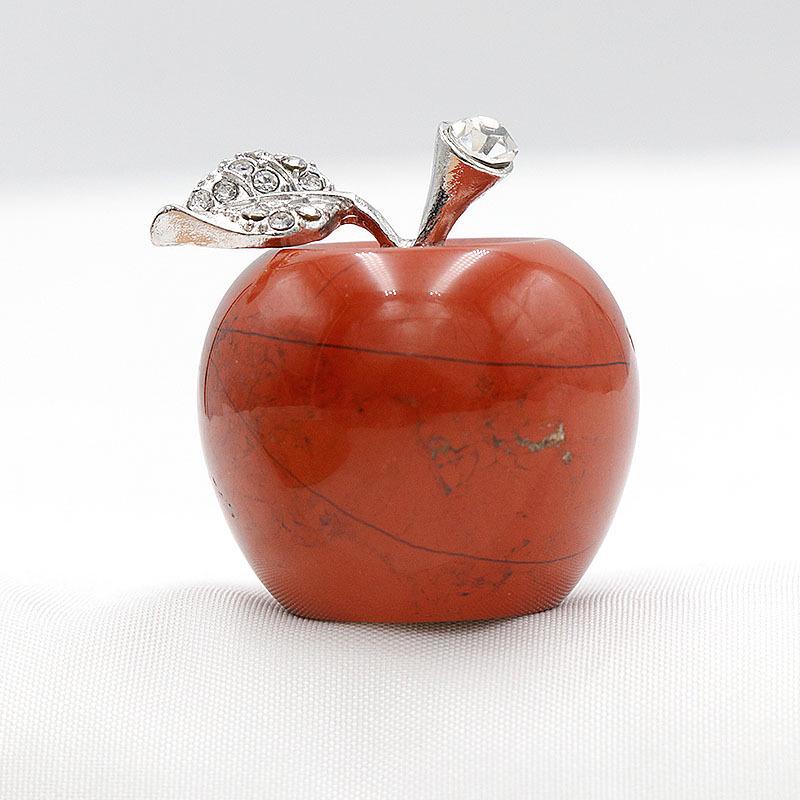 30mm Natural Rose Quartz Crystal Agate Apple Decoration Ornament