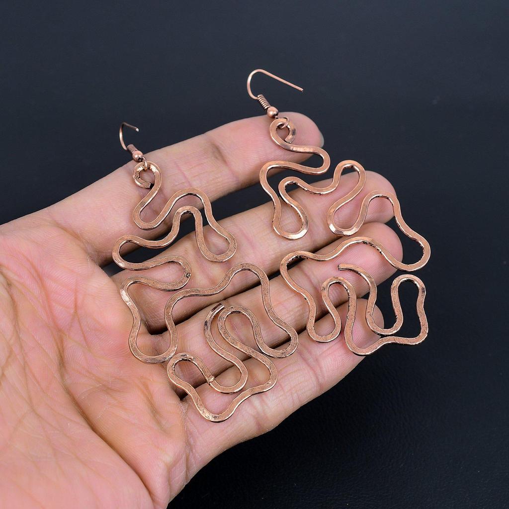 Designer Copper Earrings, Handmade Gemstone Earrings Jewelry, Gifts For Wife Brand New Earrings