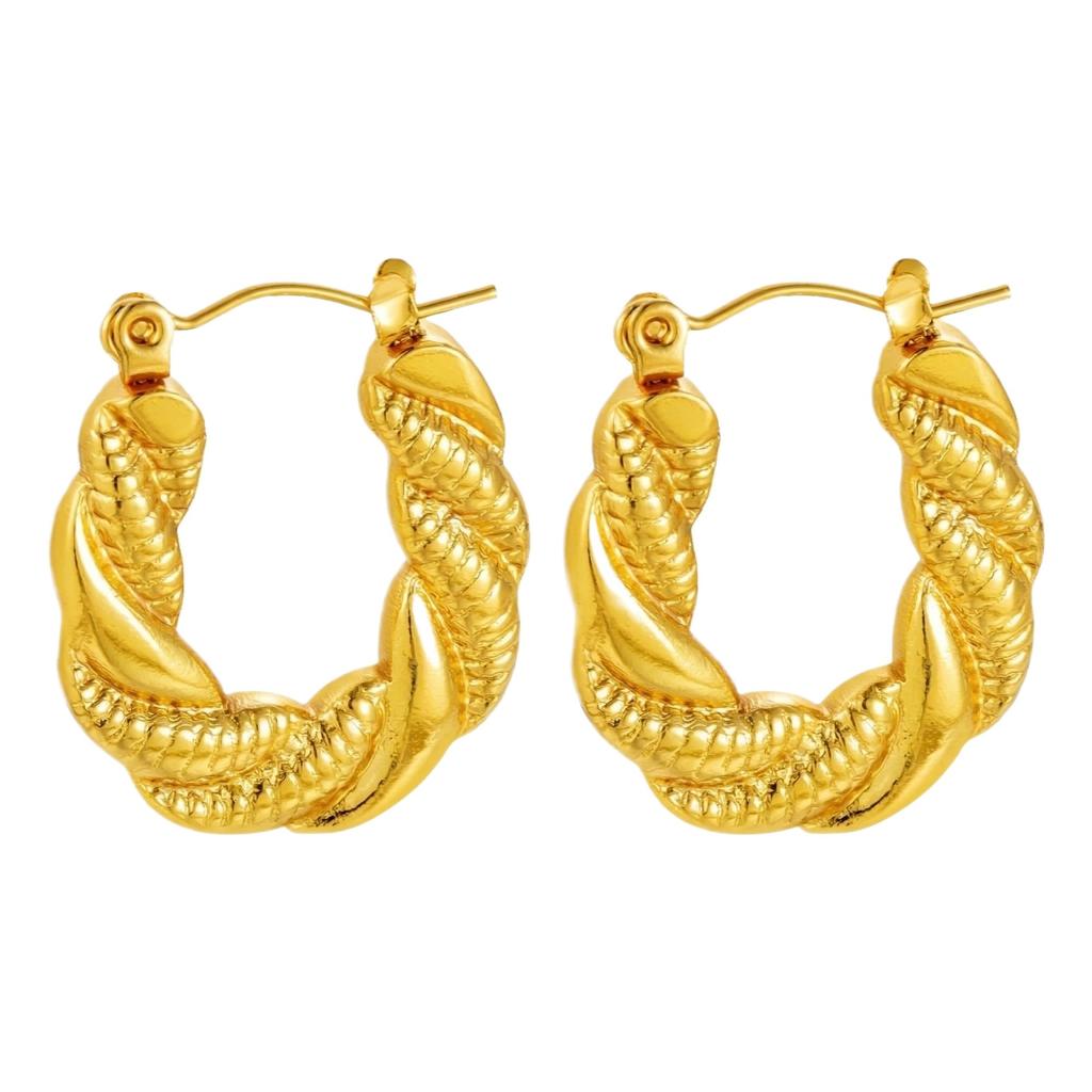 Boucles d'Oreilles en Acier Inoxydable pour Femmes Vintage Luxe Élégant Bijoux en Acier Titane