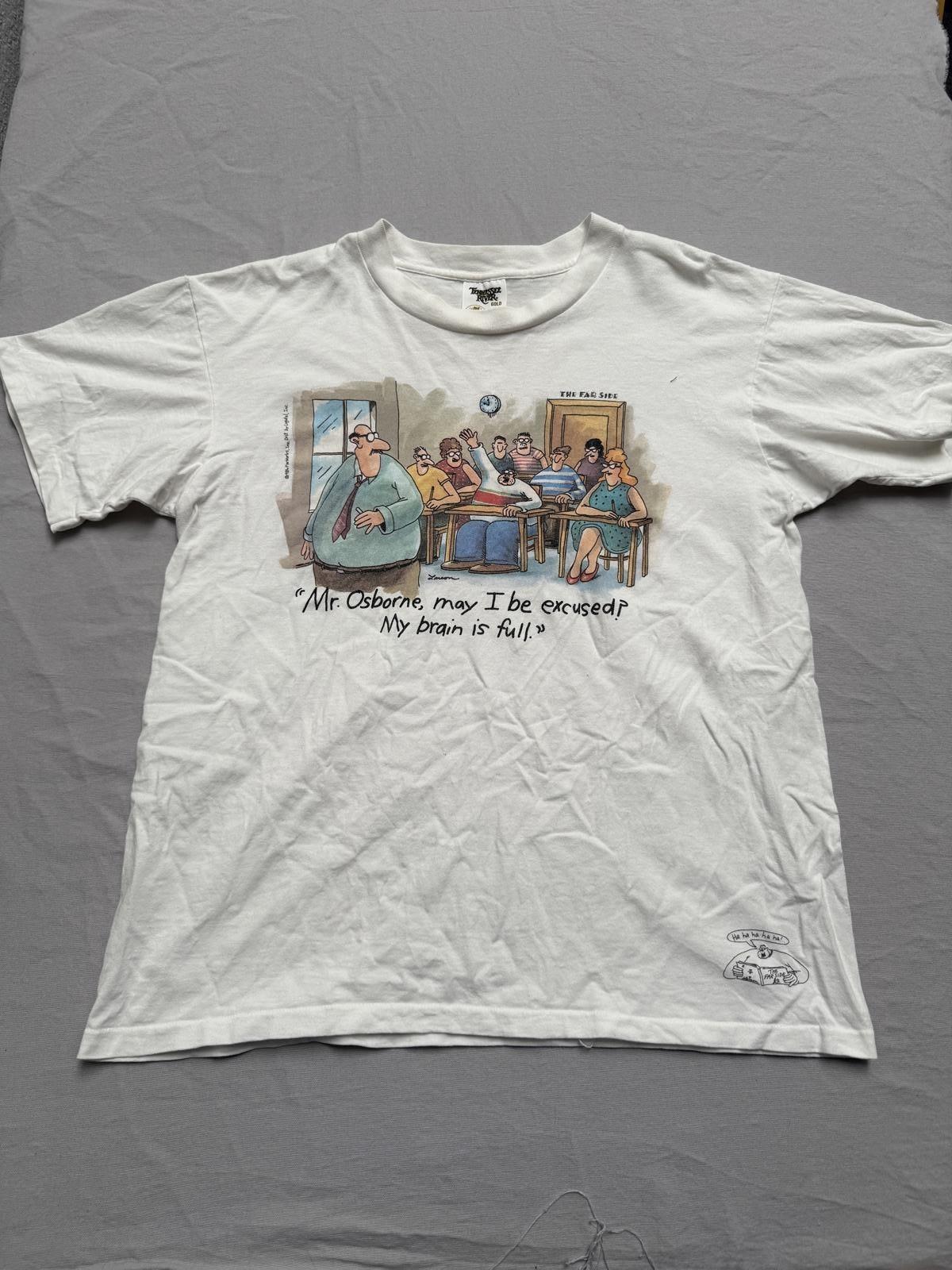 Vintage The Farside Comic T-shirt My Brain is Full - L XXXL