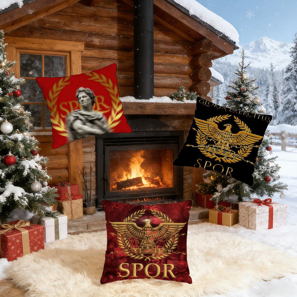 SPQR G-Gold Imperial Eagle Rome Cushion Cover Home Office Birthday Anniversary Gifts Soft Skin Friendly Cushion Cover