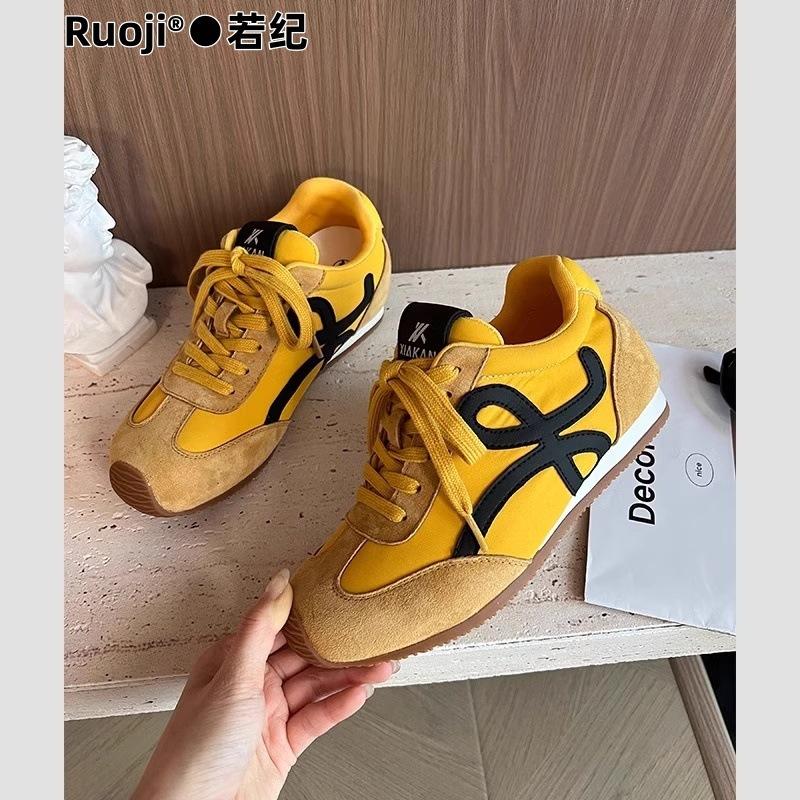 Inner Height Increase German Training Shoes Women's 2025 Spring New Retro Versatile Ugly Cute Fashion Leather Sports and Leisure Forrest Gump Shoes
